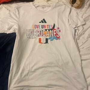 Adidas Love Unites University of Miami Hurricanes White T-Shirt